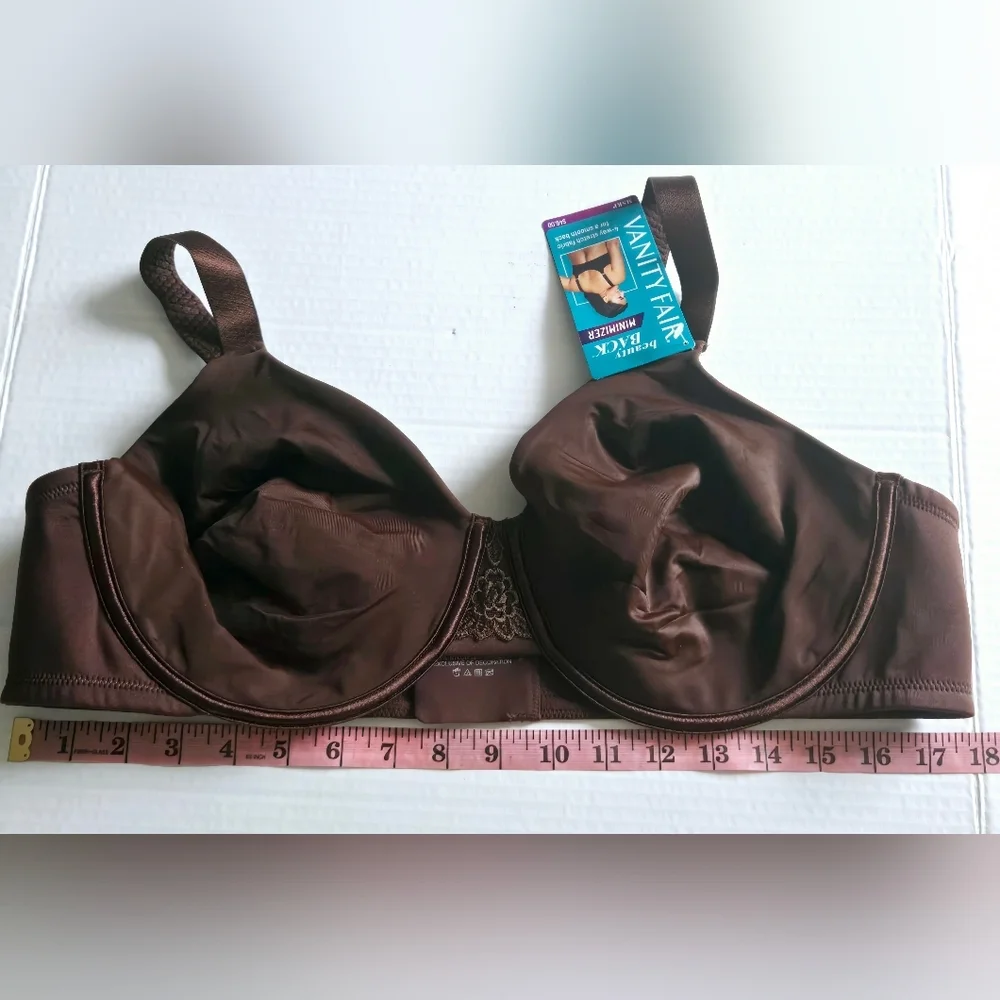 NWT Vanity Fair Beauty Back Minimizer Bra 76080 44C Cappuccino Full Figure Under